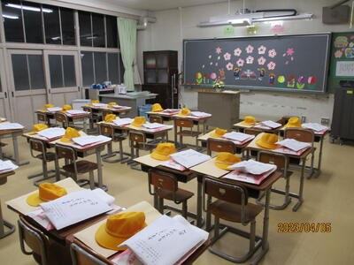 入学式前日の1年教室